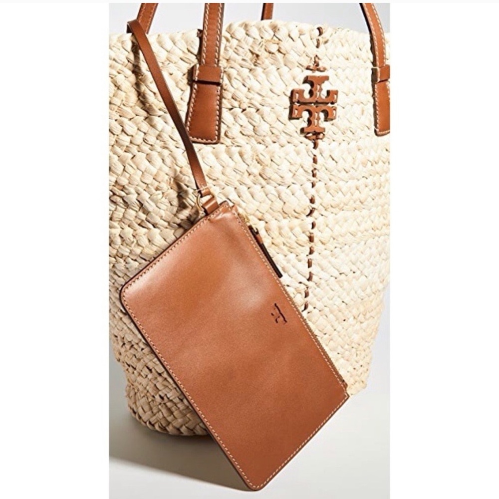 NWT Tory Burch McGraw Straw Raffia Tote Bag Beach - Picture 2 of 6